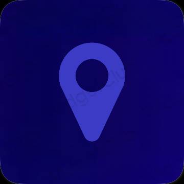 Estetický modrý Google Map ikony aplikací