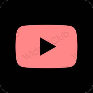 Ესთეტიური ვარდისფერი Youtube აპლიკაციის ხატები