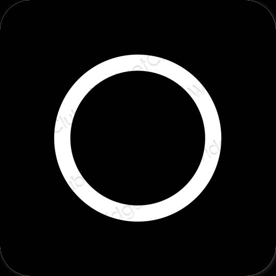 Estetyka czarny SODA ikony aplikacji