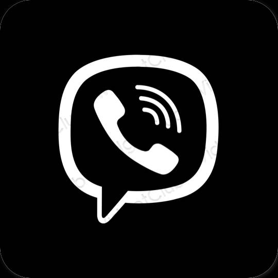 Estetisk svart Viber app ikoner