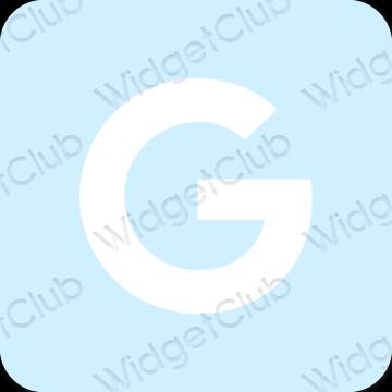 эстетический пастельно-голубой Google значки приложений