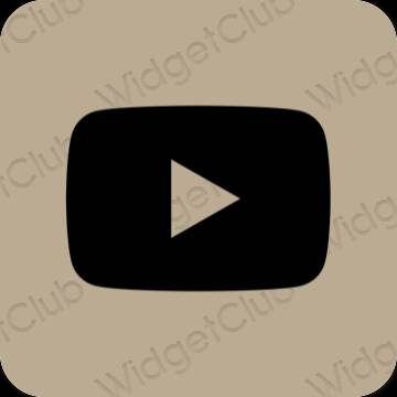 Estético amarelo Youtube ícones de aplicativos