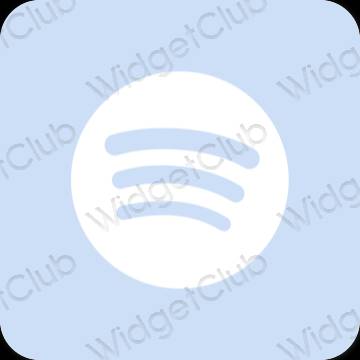 Estetyka pastelowy niebieski Spotify ikony aplikacji
