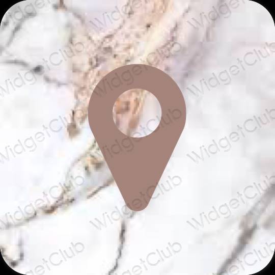 אֶסתֵטִי חום Google Map סמלי אפליקציה