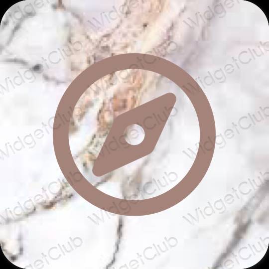 Естетски браон Safari иконе апликација