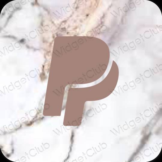 Estetické hnedá Paypal ikony aplikácií