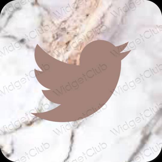 Естетски браон Twitter иконе апликација
