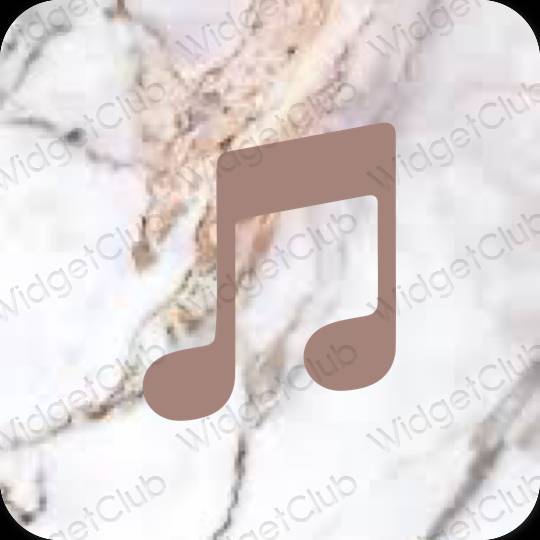 Æstetisk Brun Apple Music app ikoner