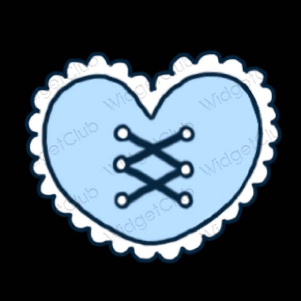 Estetický pastelově modrá TikTok ikony aplikací