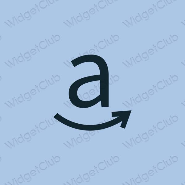 Estetik biru pastel Amazon ikon aplikasi