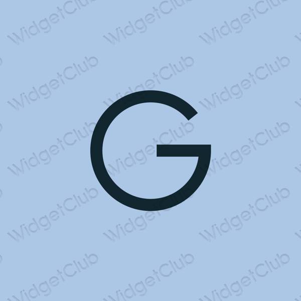 Aesthetic pastel blue Google app icons