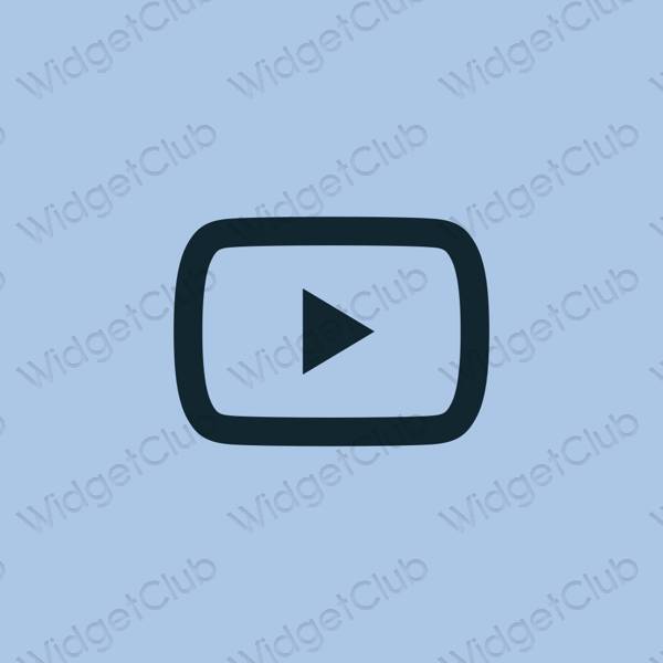 Estetico blu pastello Youtube icone dell'app