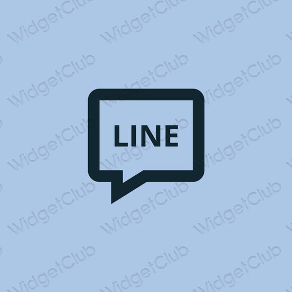 审美的 淡蓝色 LINE 应用程序图标