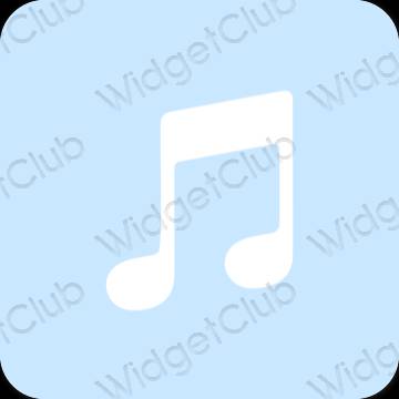 эстетический пастельно-голубой Apple Music значки приложений