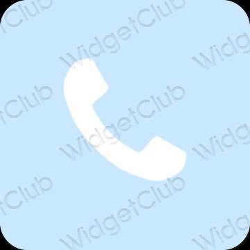 Aesthetic pastel blue Phone app icons