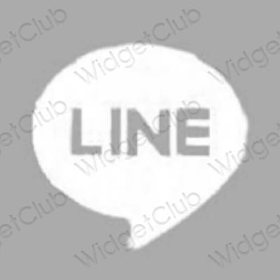 Estetic gri LINE pictogramele aplicației