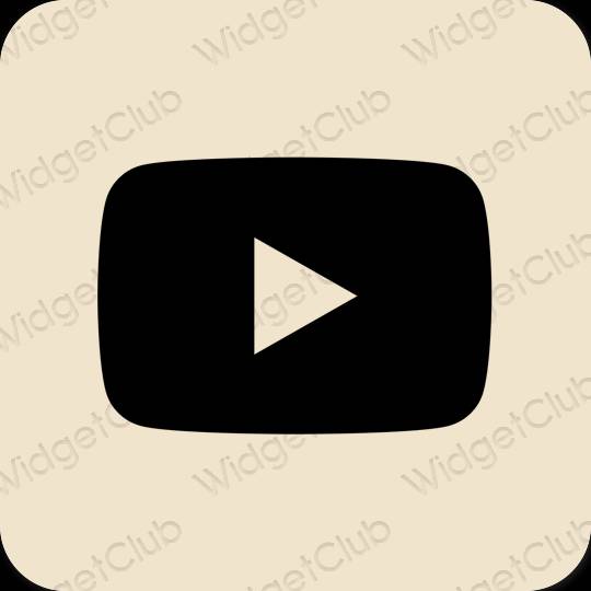 Estetik kuning air Youtube ikon aplikasi