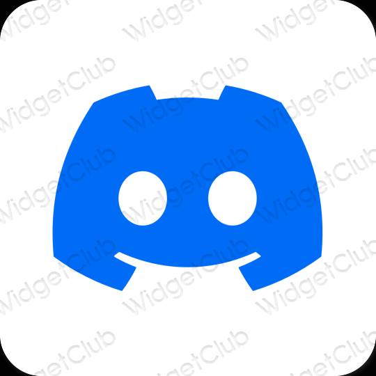 Естетски неон плава discord иконе апликација