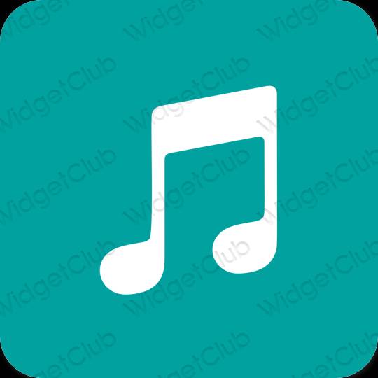 Естетски Плави Apple Music иконе апликација