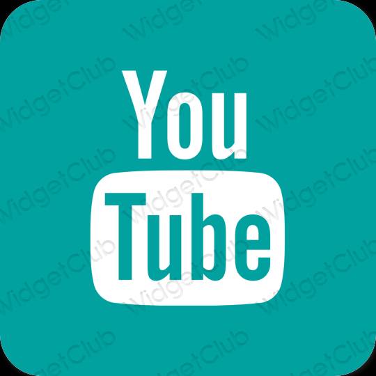 Esztétika kék Youtube alkalmazás ikonok