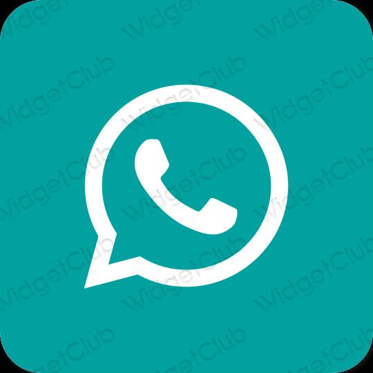 Естетичний блакитний WhatsApp значки програм