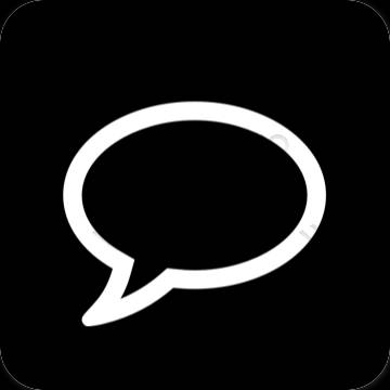 Estetsko Črna Messages ikone aplikacij