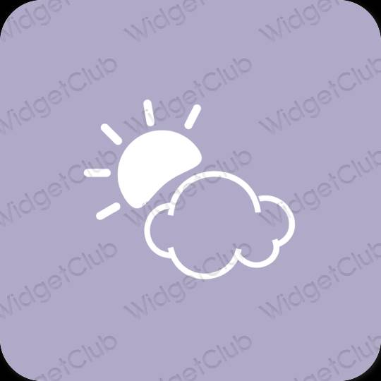 Estetický pastelově modrá Weather ikony aplikací