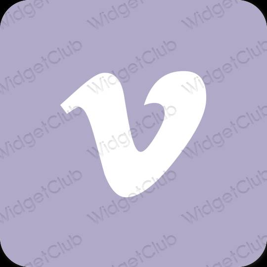 Æstetisk lilla Vimeo app ikoner