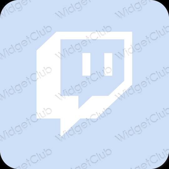 Estetisk pastellblå Twitch app ikoner