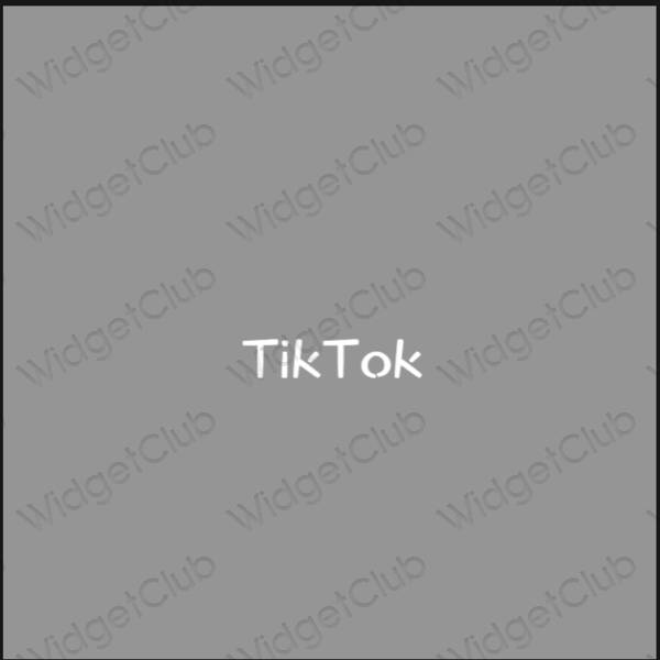 Estetik gri TikTok uygulama simgeleri