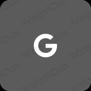 Estetisk grå Google app ikoner