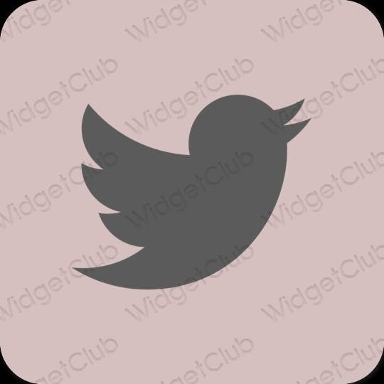 Estético rosa pastel Twitter iconos de aplicaciones
