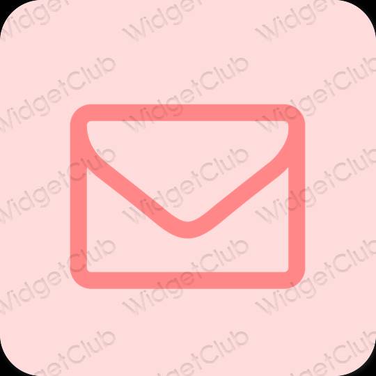 Estetické pastelovo ružová Mail ikony aplikácií