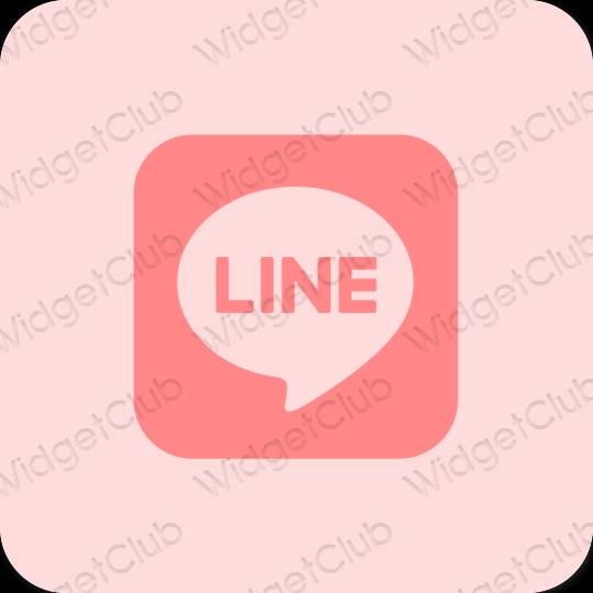 Естетичен пастелно розово LINE икони на приложения