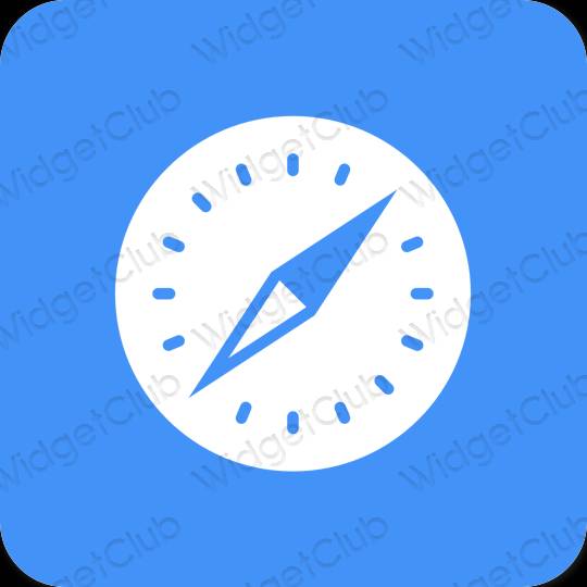 Estetisk neonblå Safari app ikoner