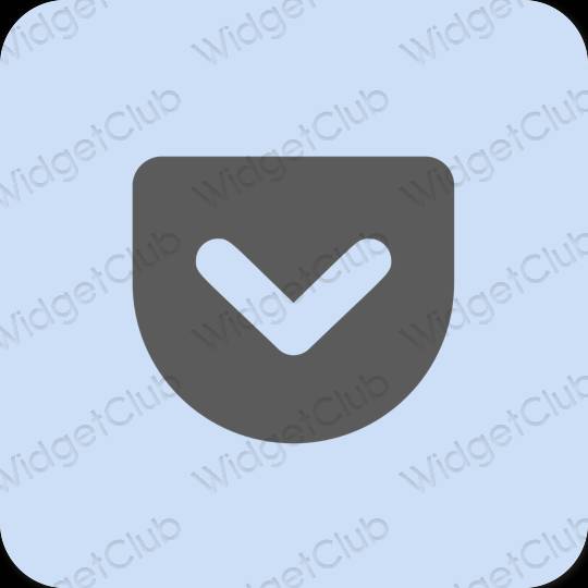 Stijlvol pastelblauw Pocket app-pictogrammen