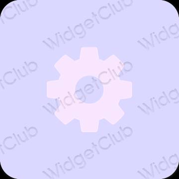 Aesthetic pastel blue Settings app icons