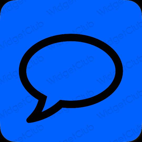 Естетичен син Messages икони на приложения