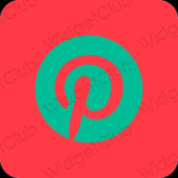 Estetický neonově růžová Pinterest ikony aplikací