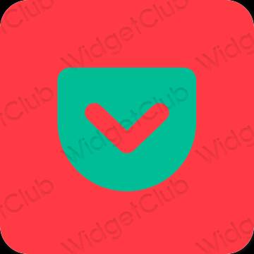 Estetsko vijolična Pocket ikone aplikacij