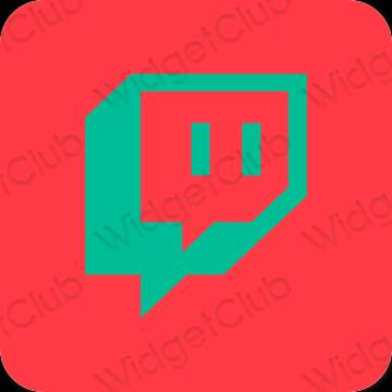 Estético roxo Twitch ícones de aplicativos