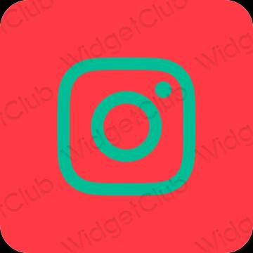 Æstetisk neon pink Instagram app ikoner