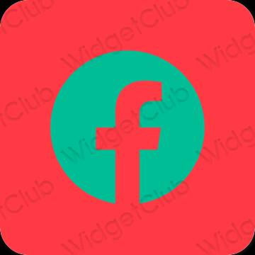 Stijlvol Neon roze Facebook app-pictogrammen
