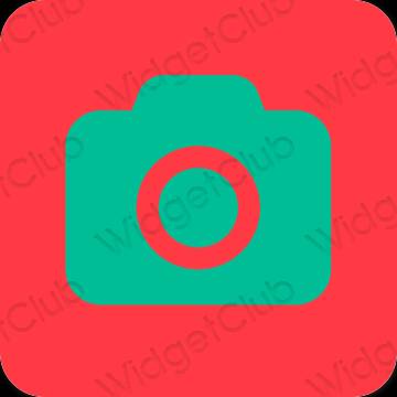 Ästhetisch Neon Pink Camera App-Symbole
