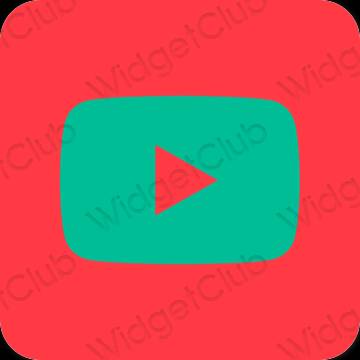 Естетски неон пинк Youtube иконе апликација
