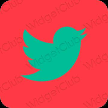 Stijlvol Neon roze Twitter app-pictogrammen