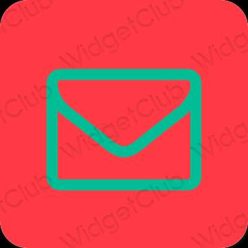 Estético Rosa neon Mail ícones de aplicativos