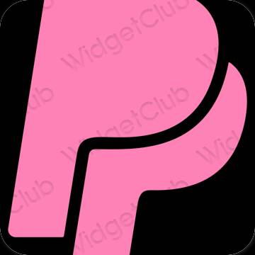 Естетичен лилаво Paypal икони на приложения