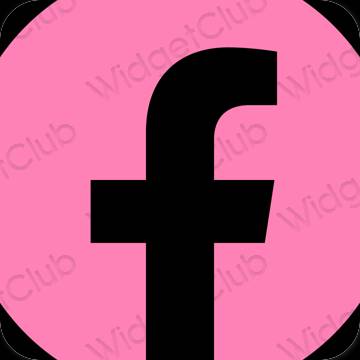 Esthétique mauve Facebook icônes d'application