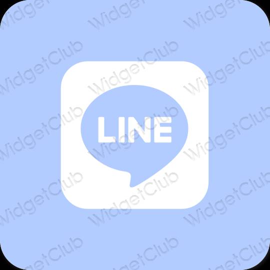 Естетичен пастелно синьо LINE икони на приложения